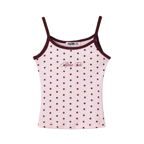 Spotted Essential Embroidered Sorority Pink Tank