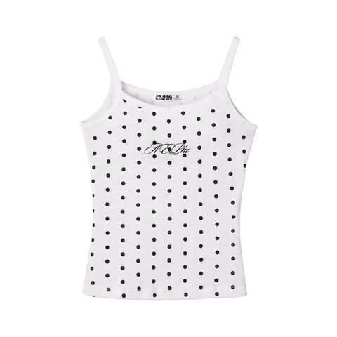 Spotted Essential Embroidered Sorority White Tank