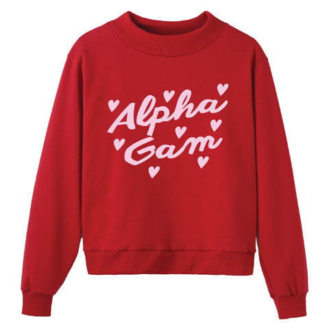 Heartbeat Red Sorority Mock Neck