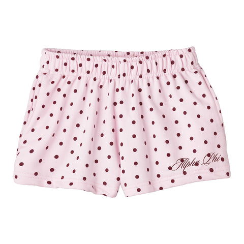 Spotted Essential Embroidered Sorority Pink Shorts