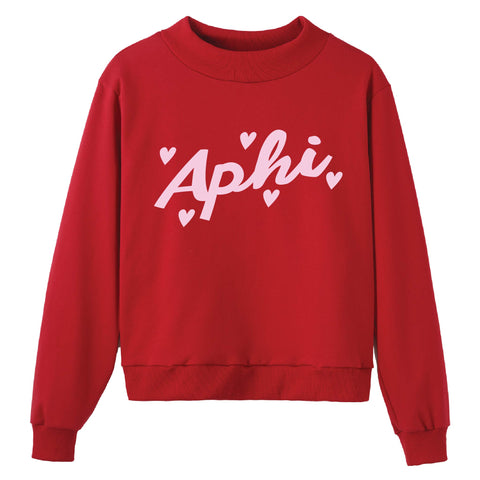 Heartbeat Red Sorority Mock Neck