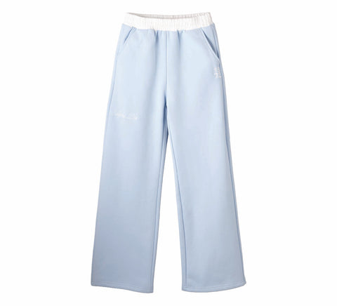 Light blue pants on a white background