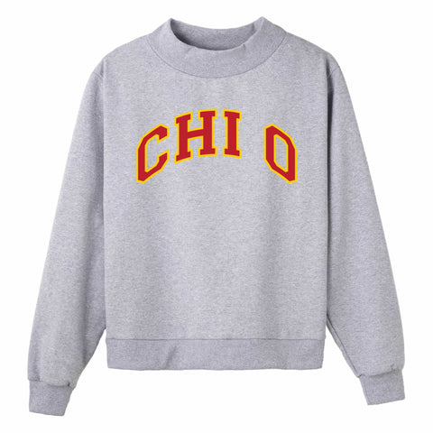 Crimson and Gold Campus Colors Sorority Mock Neck