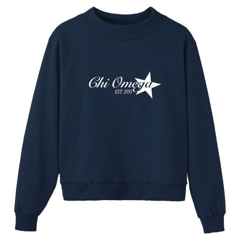 Written in the Stars Navy Sorority Mock Neck