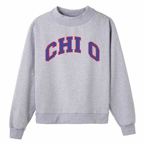 Blue and Red Campus Colors Sorority Mock Neck