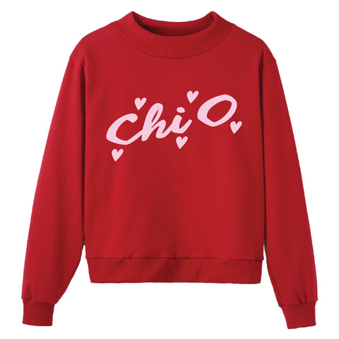 Heartbeat Red Sorority Mock Neck