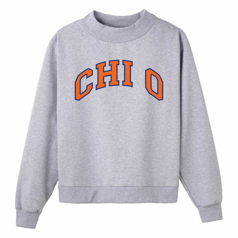 Blue and Orange Campus Colors Sorority Mock Neck