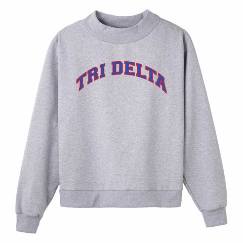 Blue and Red Campus Colors Sorority Mock Neck
