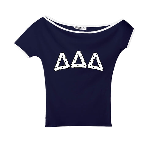 Spot On Navy Sorority Marina Top