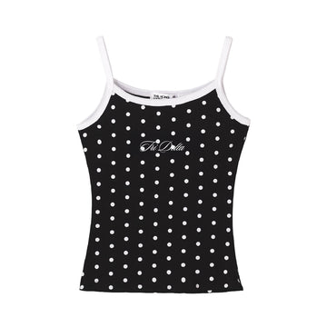 Spotted Essential Embroidered Sorority Black Tank