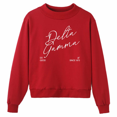 Crimson Script Sorority Mock Neck