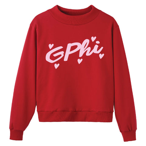 Heartbeat Red Sorority Mock Neck
