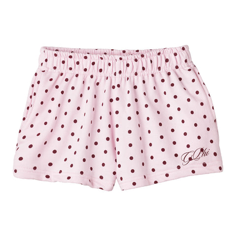 Spotted Essential Embroidered Sorority Pink Shorts