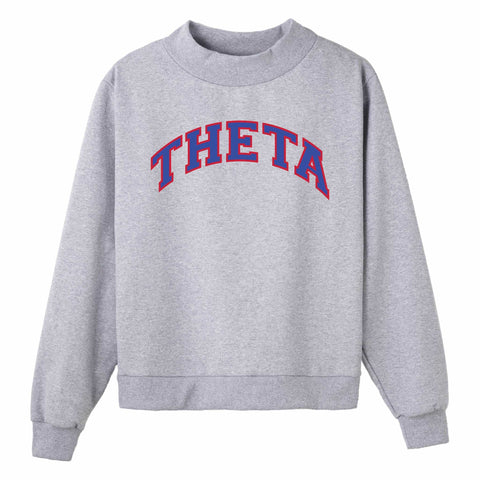 Blue and Red Campus Colors Sorority Mock Neck