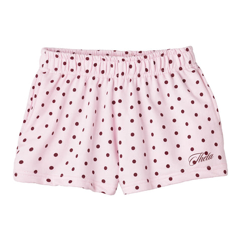 Spotted Essential Embroidered Sorority Pink Shorts