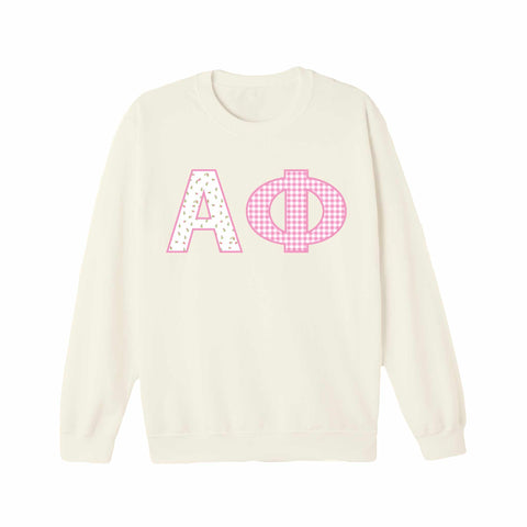 Petal Patchwork Printed Sorority Crewneck