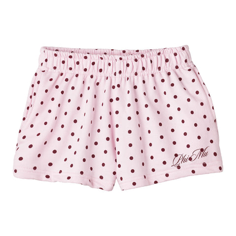 Spotted Essential Embroidered Sorority Pink Shorts