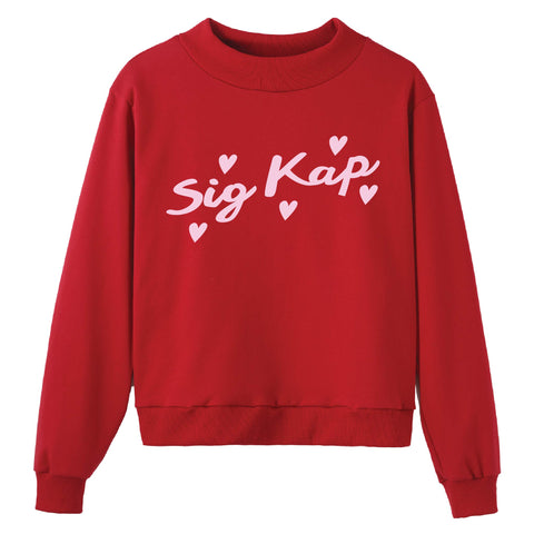 Heartbeat Red Sorority Mock Neck
