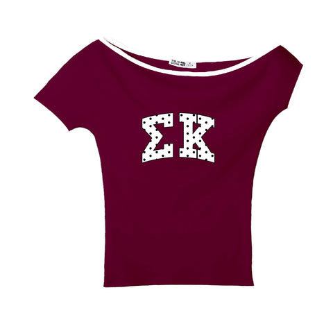 Spot On Bordeaux Sorority Marina Top