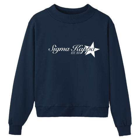 Written in the Stars Navy Sorority Mock Neck