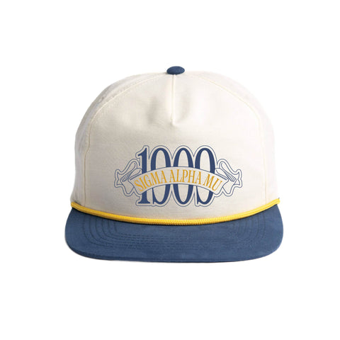 Blue Ribbon Embroidered Fraternity Rope Hat