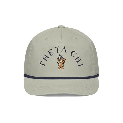 Tiger Golf Rope Hat-Theta Chi-cream, tan