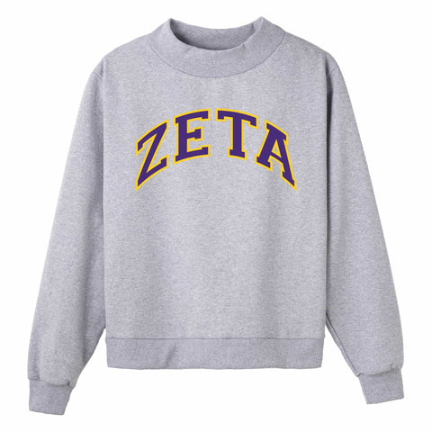 Purple and Gold Campus Colors Sorority Mock Neck