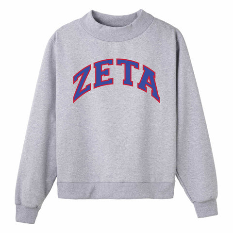 Blue and Red Campus Colors Sorority Mock Neck