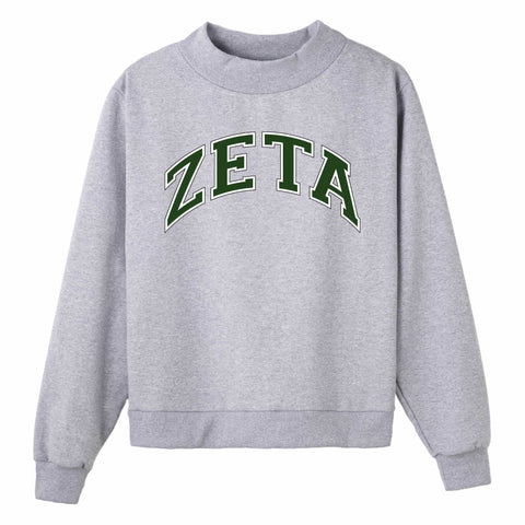 Green Campus Colors Sorority Mock Neck