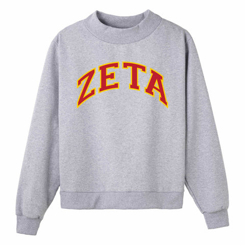 Crimson and Gold Campus Colors Sorority Mock Neck