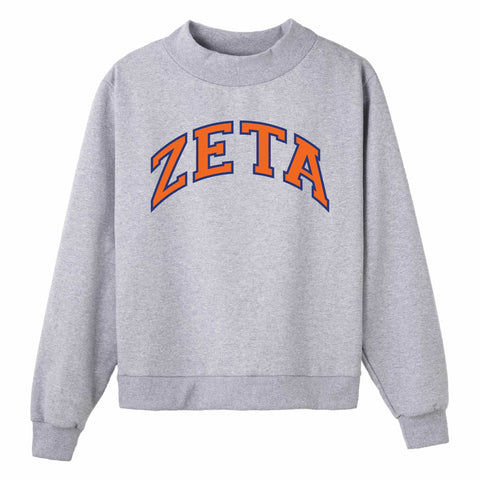 Blue and Orange Campus Colors Sorority Mock Neck