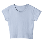 Venice Tee, cropped fitted cap sleeve baby tee in Healing Angelite color