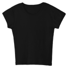 Venice Tee, full-length fitted cap sleeve baby tee in Onyx Black color