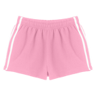 Thalia Shorts, custom mid-rise fleece sweat shorts with white side stripes, in Dream House color
