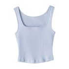 Amelia Tank, custom cropped fitted tank top with square neck in Healing Angelite color