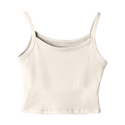 Hermosa Tank, custom cropped spaghetti strap tank top in Oat Milk Please color