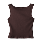 Santa Cruz Tank, custom cropped fitted tank top with boat neck in Latte Love color