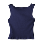 Santa Cruz Tank, custom cropped fitted tank top with boat neck in Midnight Chic color