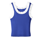 Victoria Tank, custom cropped lace tank top in lazuli lover color